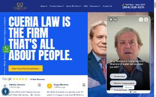 Cueria Law Injury Lawyers website