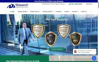 Wasatch Defense Lawyers website