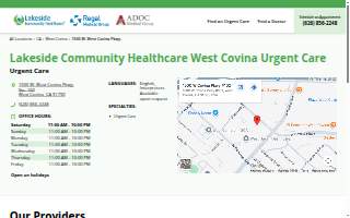 Lakeside Community Healthcare - West Covina Urgent Care website