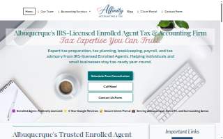 Affinity Accounting & Tax of Albuquerque website