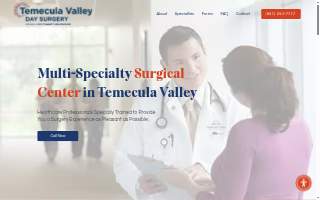 Temecula Valley Day Surgery Home website