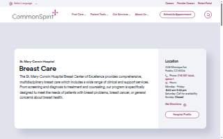 CommonSpirit St. Mary-Corwin Hospital Breast Care website