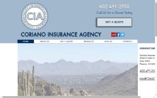 Coriano Insurance Agency website
