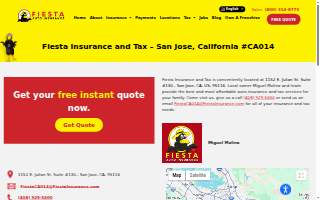 Fiesta Auto Insurance & Tax Service of San Jose website