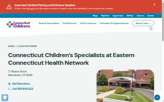 Connecticut Children's at Eastern Connecticut Health Network website