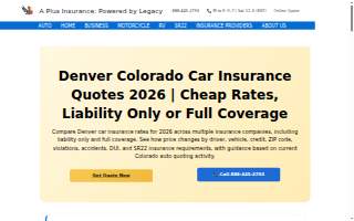 A Plus Insurance website