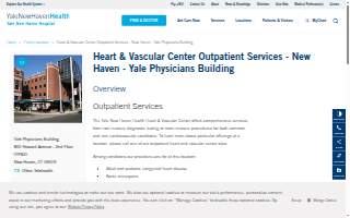 Yale New Haven Health Heart & Vascular Center Outpatient Services - New Haven website