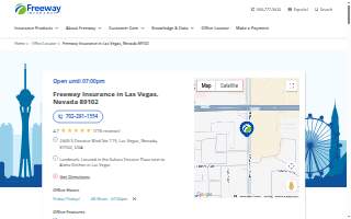 Freeway Insurance of Las Vegas website