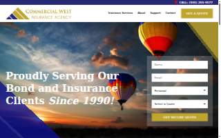 Commercial West Insurance Agency website