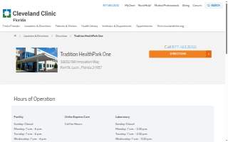 Tradition HealthPark One website