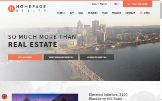 Homepage Realty of Louisville website