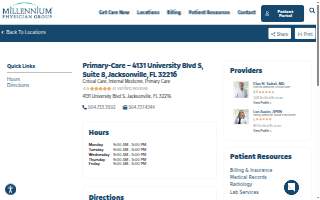 Millennium Physician Group - Jacksonville Primary-Care website