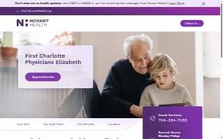 Novant Health First Charlotte Physicians Elizabeth website