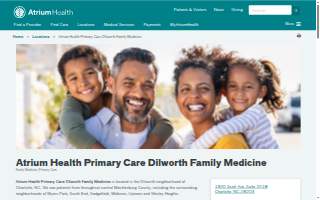 Atrium Health Primary Care Dilworth Family Medicine website