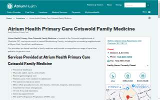 Atrium Health Primary Care Cotswold Family Medicine website