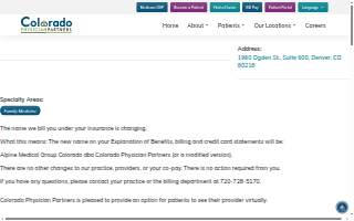 Denver Family Medicine website
