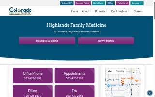 Highlands Family Medicine website
