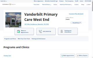 Vanderbilt Primary Care West End website