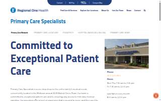 Primary Care Specialists website