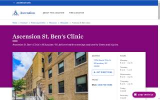 Ascension St. Ben's Clinic website