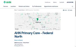 AHN Primary Care - Federal North website