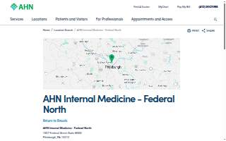 AHN Internal Medicine - Federal North website