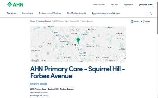 AHN Primary Care - Squirrel Hill - Forbes Avenue website