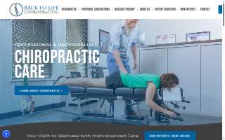 Back to Life Chiropractic website