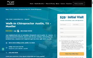 The Joint Chiropractic of Austin website