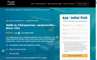 The Joint Chiropractic of Jacksonville website