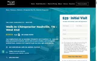 The Joint Chiropractic of Nashville website
