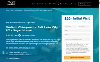 The Joint Chiropractic of Salt Lake City website
