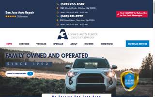 Alvin's Auto Center website