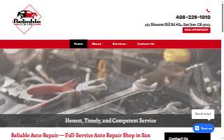 Reliable Auto Repair website