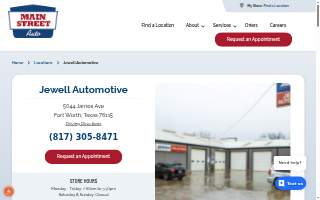 Jewell Automotive - a Main Street Auto shop website