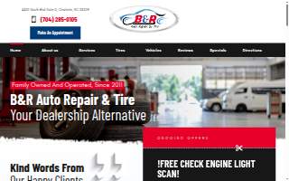 B&R Auto Repair & Tire website