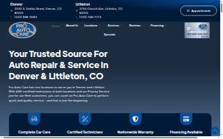 Pro Auto Care website