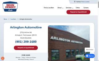 Arlington Automotive - a Main Street Auto shop website