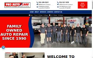 Pro Auto Care website
