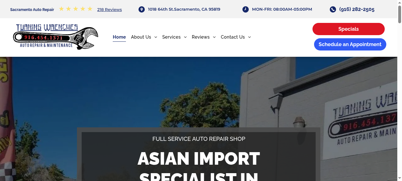 Turning Wrenches Auto Repair & Maintenance website