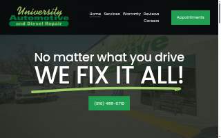 University Automotive of Sacramento website