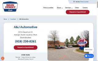 A & J Automotive website