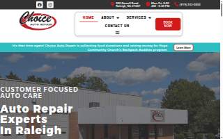 Choice Auto Repair website