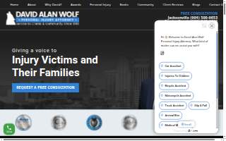 David Alan Wolf, Personal Injury Attorney website