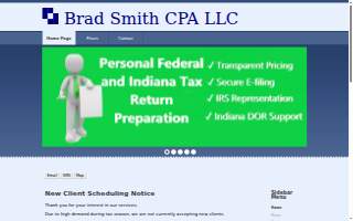Brad Smith CPA Tax Preparation website