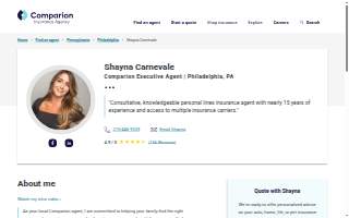 Shayna Carnevale at Comparion Insurance Agency website
