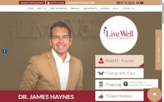 Live Well Family Chiropractic website