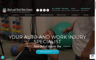 Back and Neck Pain Centers website