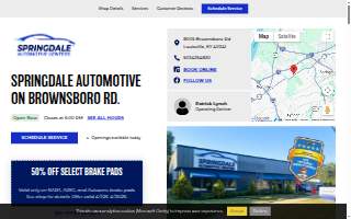 Springdale Automotive Centers website