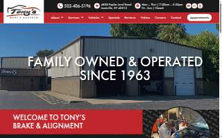 Tony's Brake & Alignment website